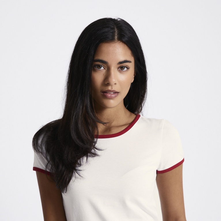 Contrast tee "Leora" Off white